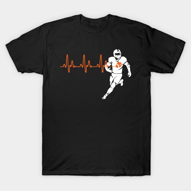 Heartbeat Football T-Shirt by jMvillszz